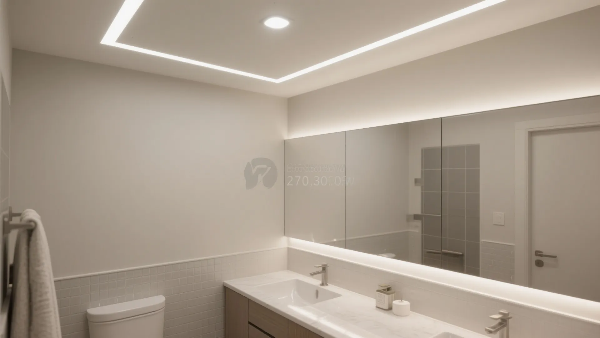 Mirror Wall Alignment + Backlit Bands