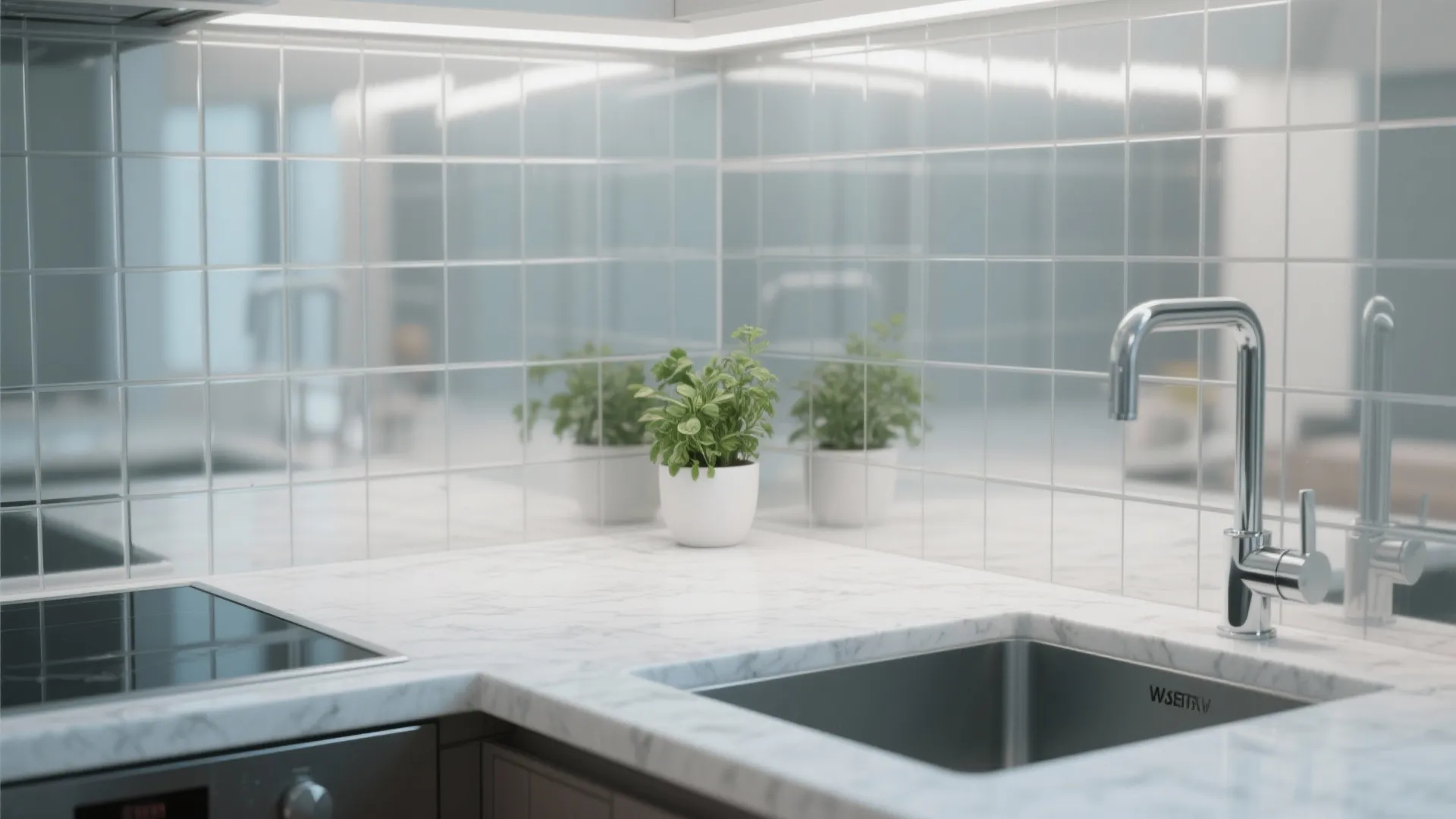 3. Mirror Backsplash