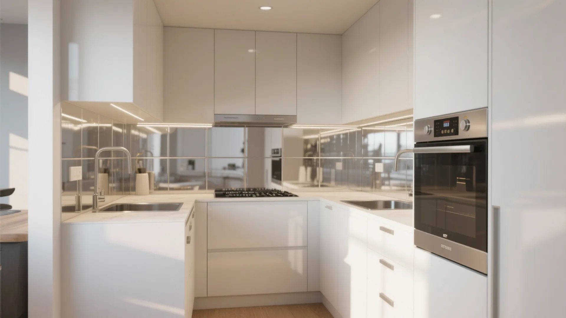 3. Mirror Backsplashes