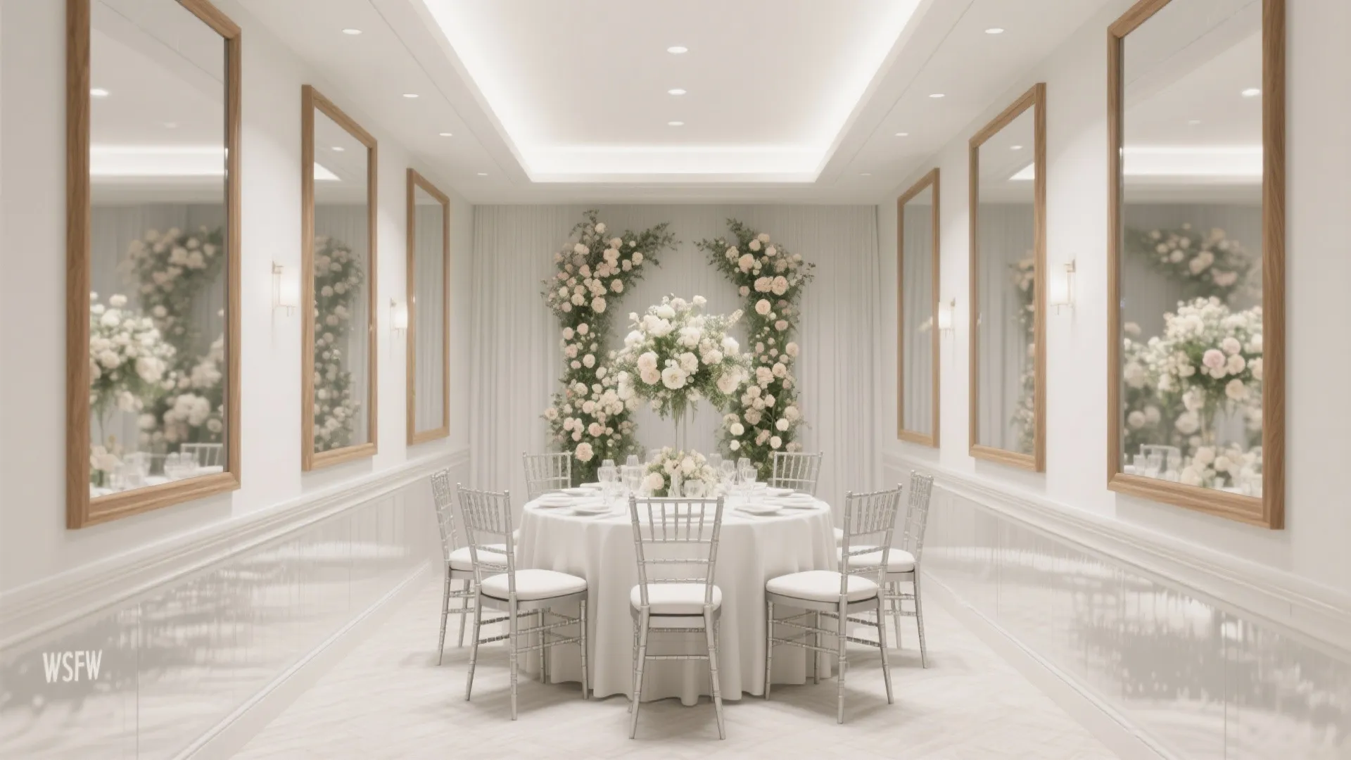 Mirror Bands and Glass Panels to Visually Enlarge