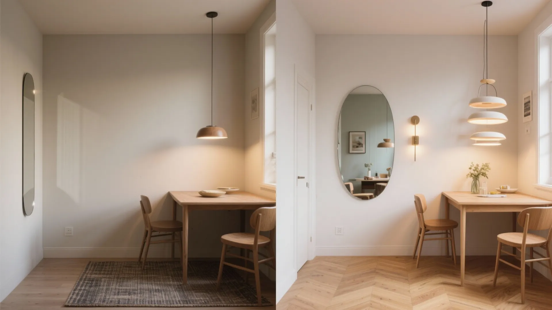 5. Visual tricks: mirrors, lighting and continuous flooring