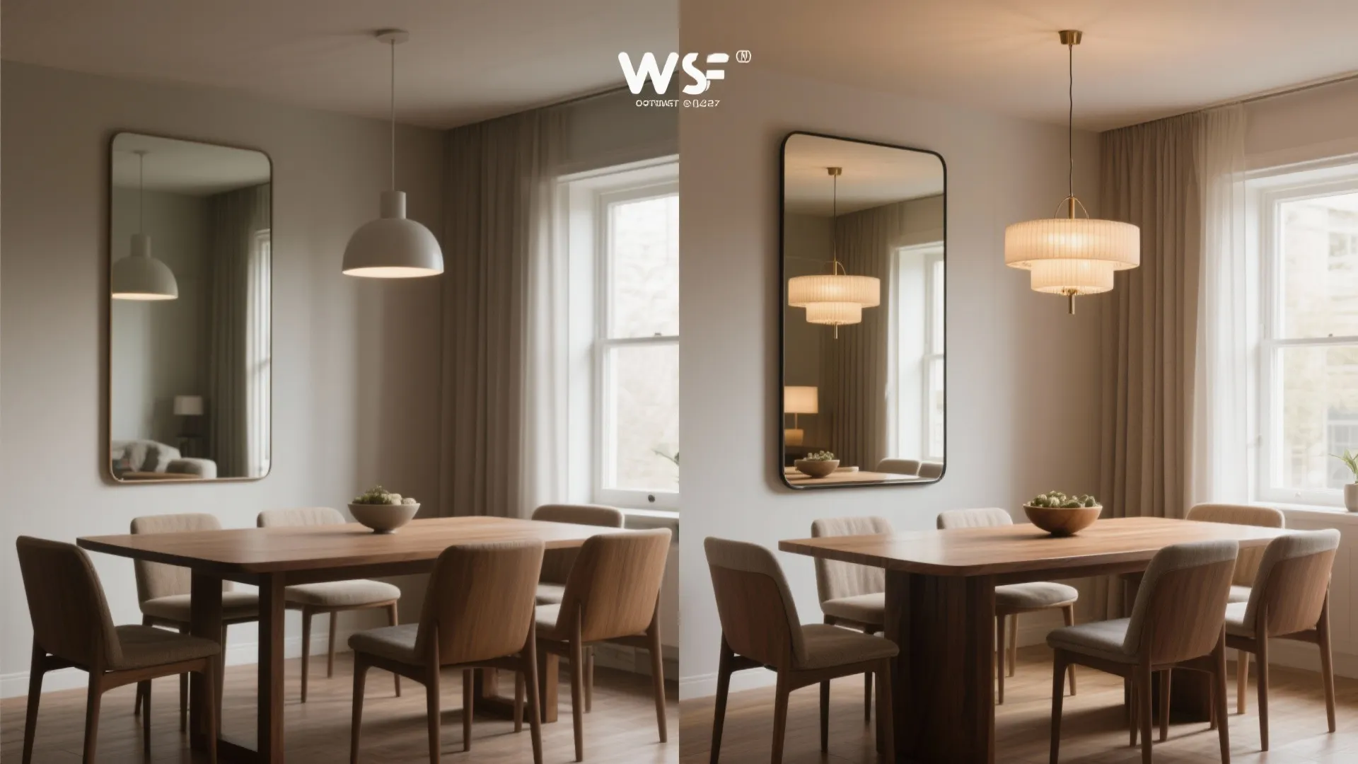 2. Oversized Statement Mirror Behind the Table