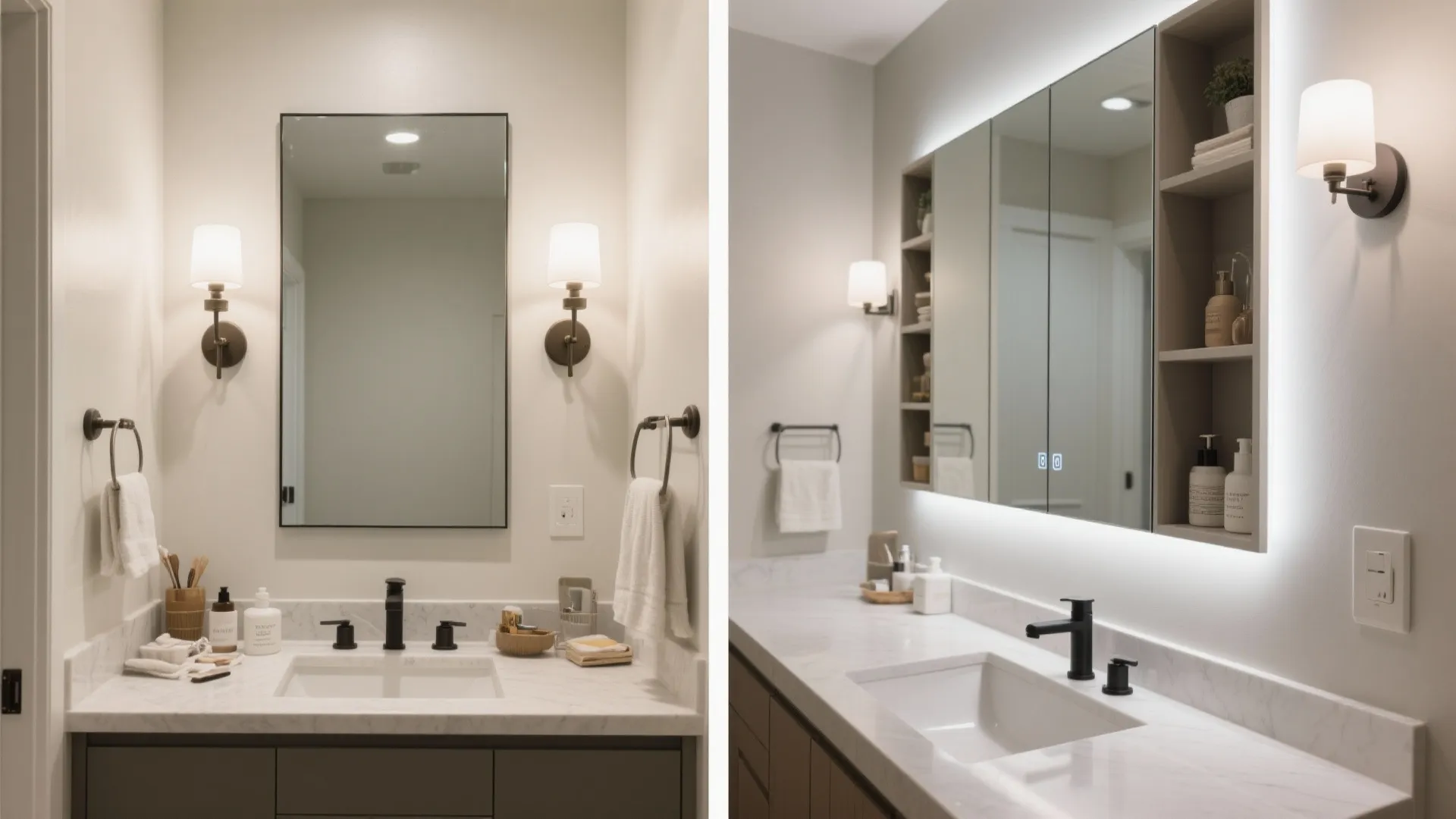 Mirror Cabinets with Backlit Edges