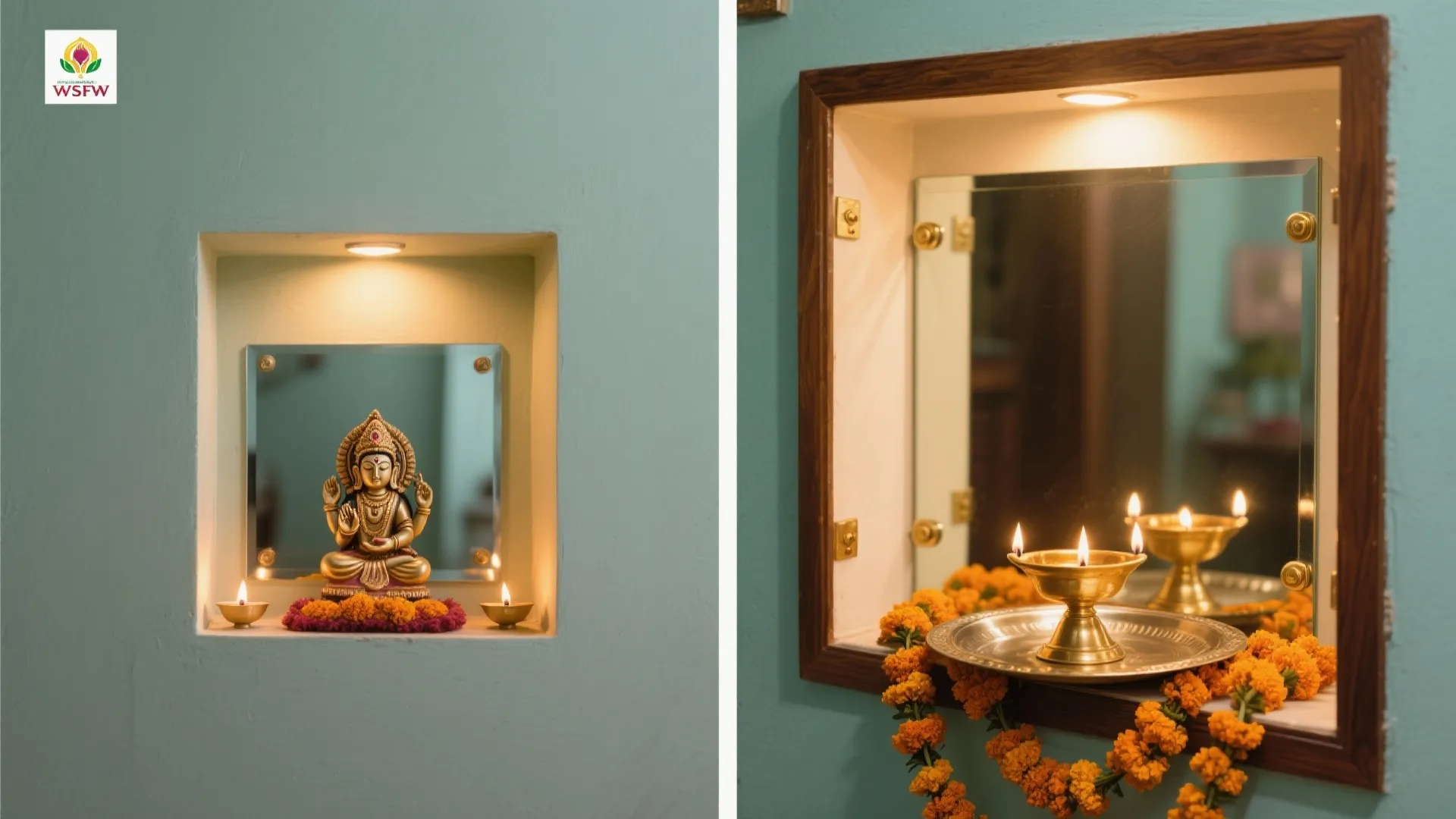 Glass or Mirror Backdrop to Amplify the Divine Glow