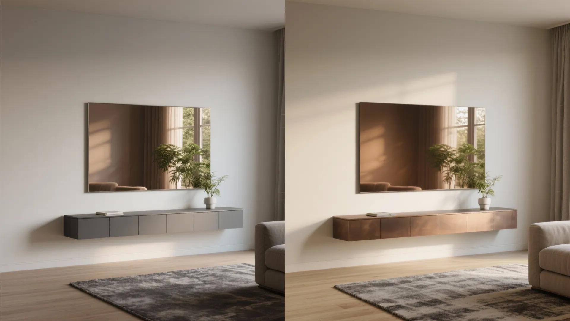 Mirrors and High-Gloss Glass Accents to Double the Sense of Space