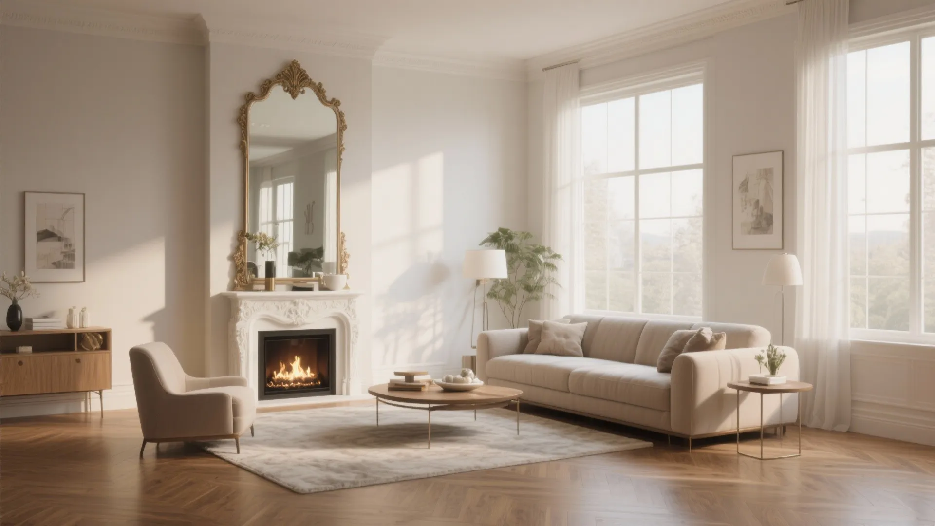 9. Large mirror behind seating