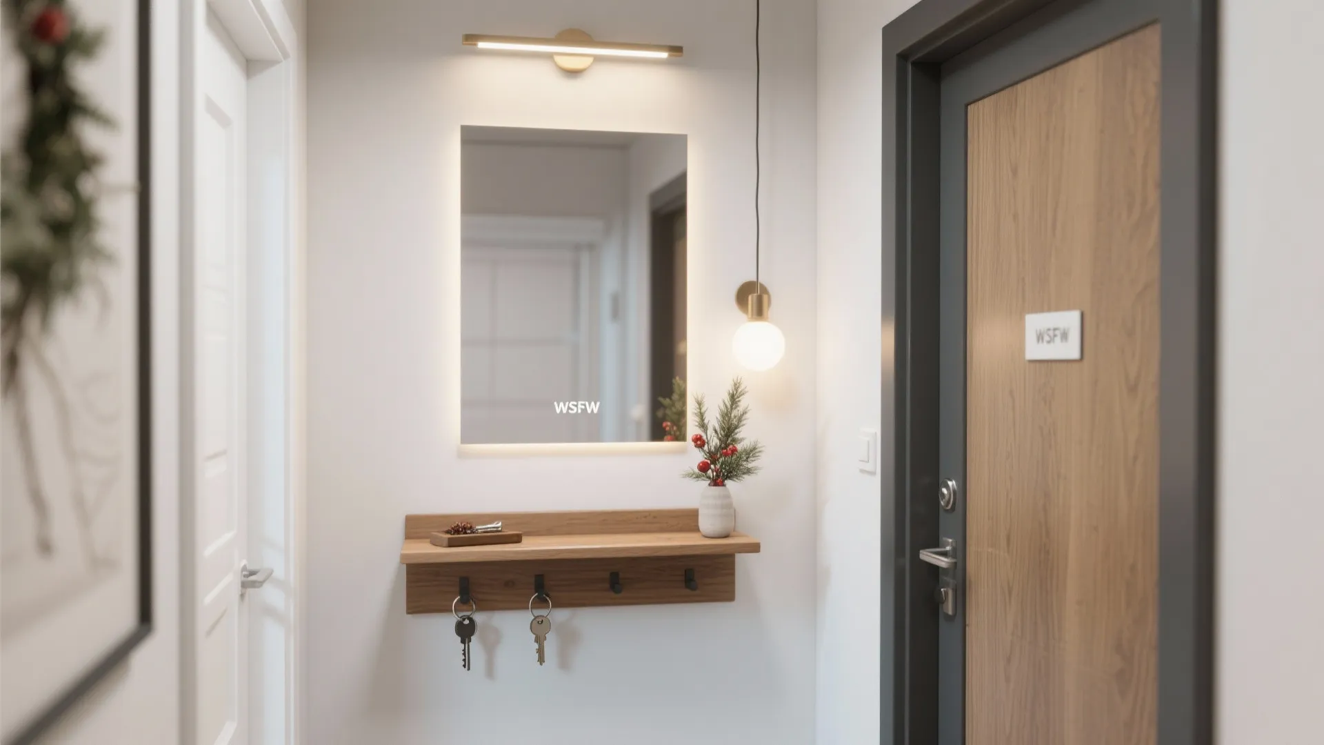 Mirror with Built-In Shelf