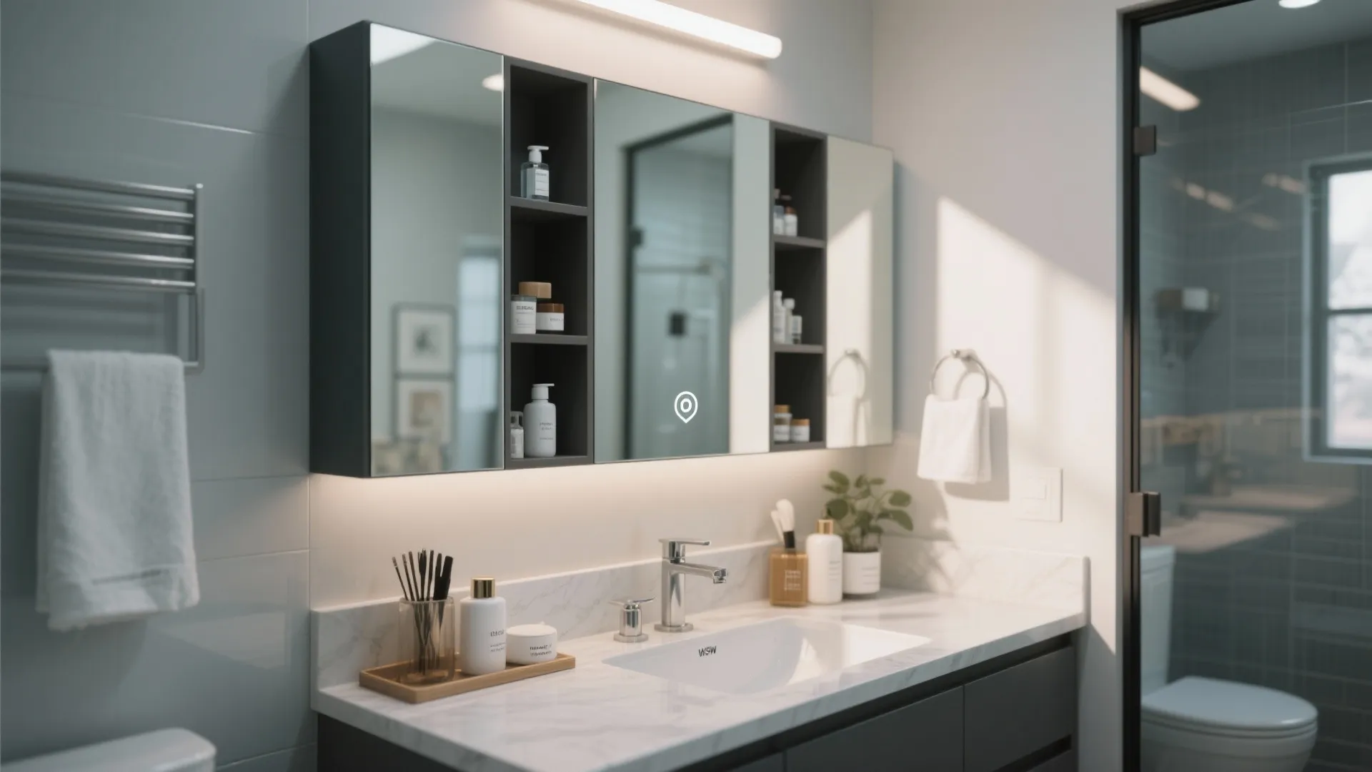 6. Multi-Function Mirror Cabinet