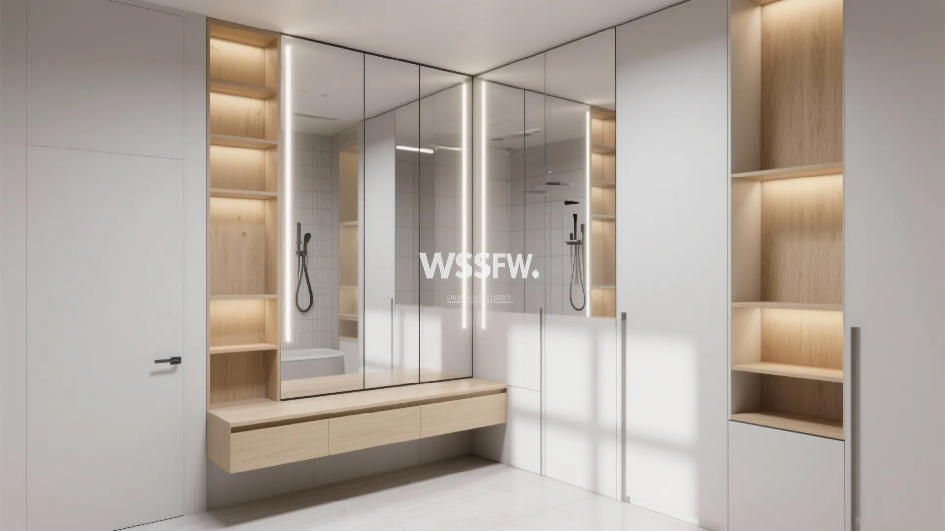 Floor-to-Ceiling Mirror Cabinet That Amplifies Space