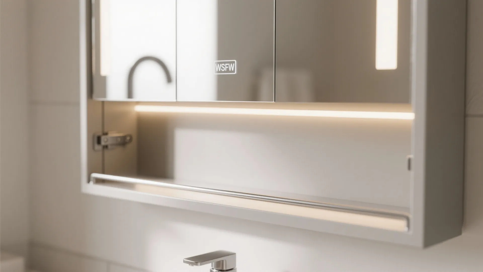 Slim Mirror Cabinets with Integrated Lighting