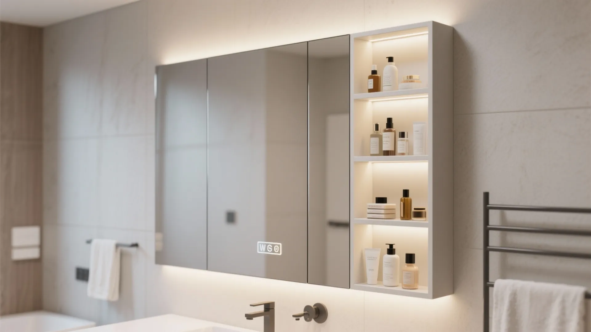 5. Mirror Cabinets with Lights