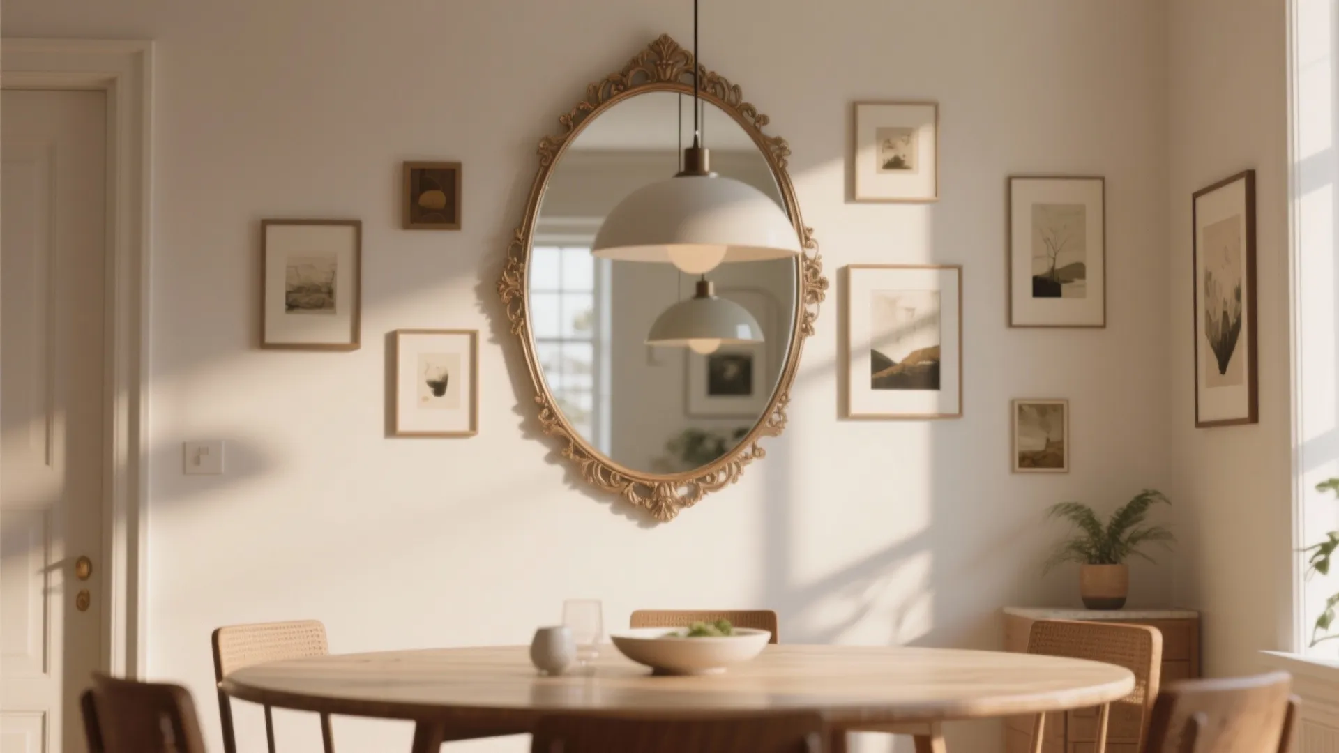 3. Mirror and art combo to boost light