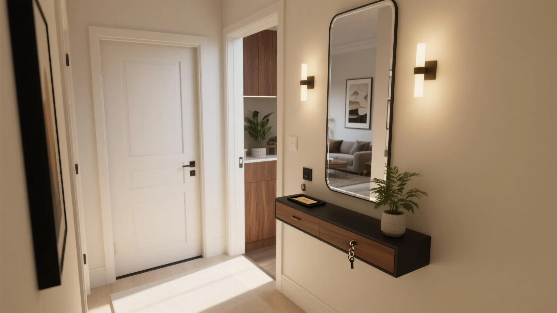 Mirror and slim console pairing