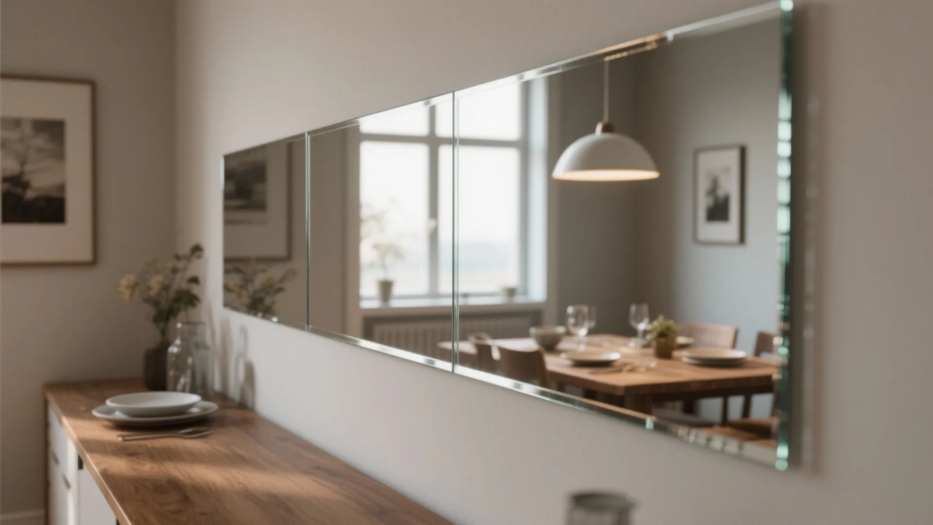 Glass Backsplash or Mirror for Added Depth