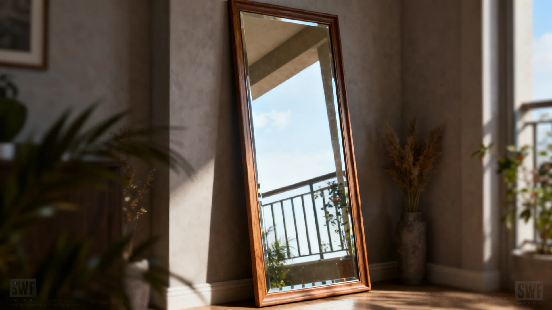 4. Mirrors and reflective surfaces for depth