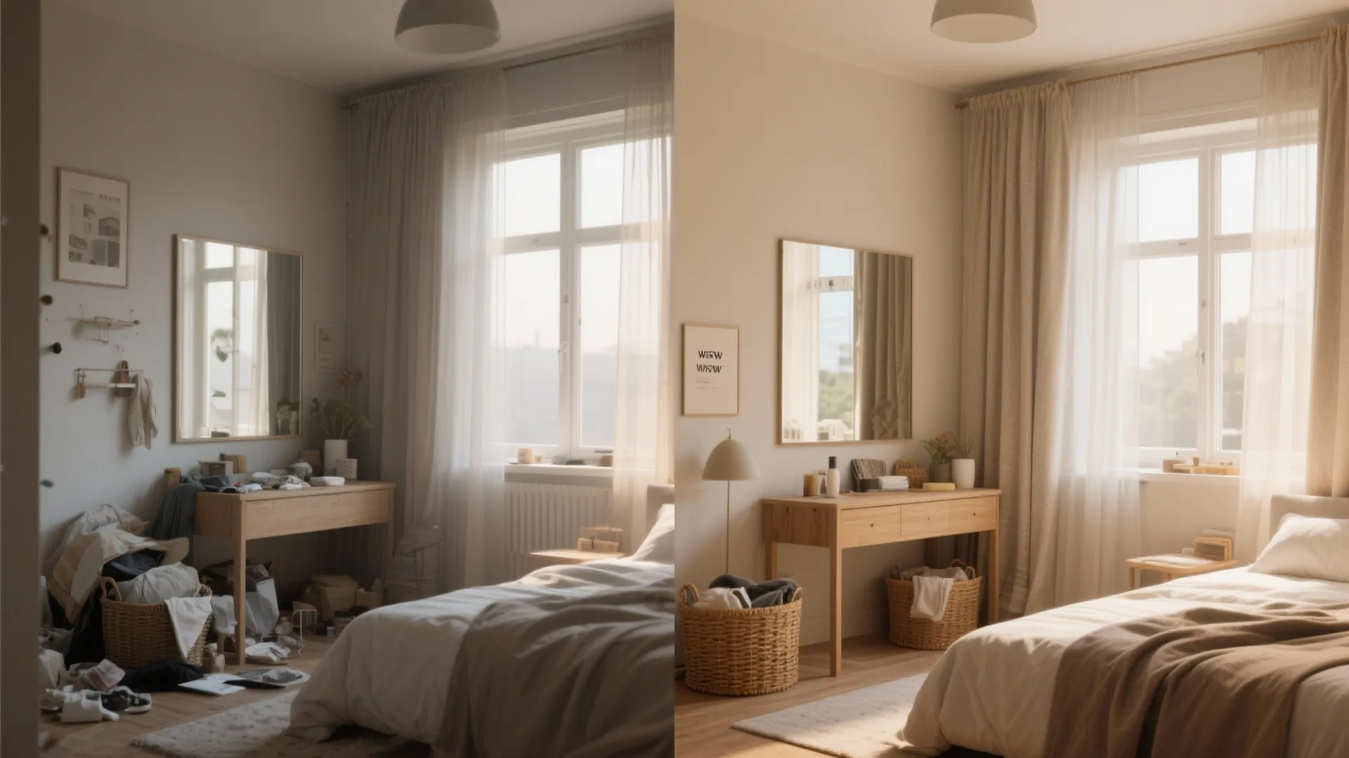 4. Strategic Mirrors, Curtains, and Light Layers