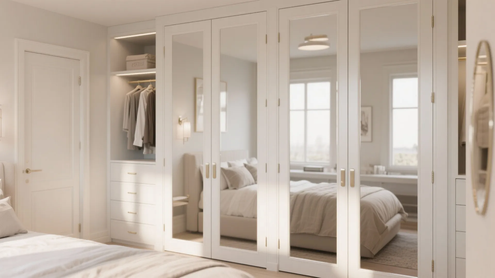 10. Integrated Full-Length Mirror Panels