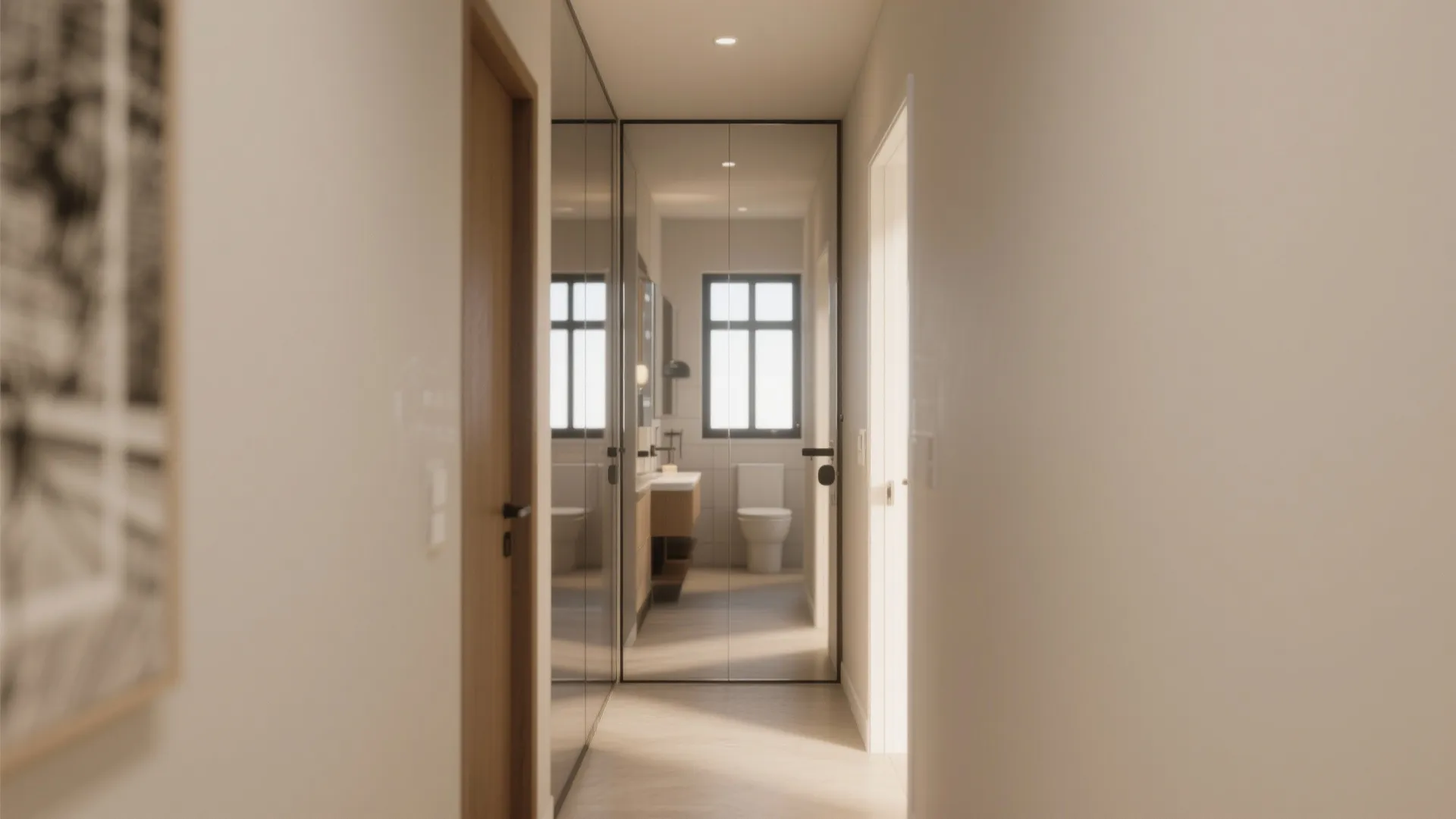 2. Mirror-Covered Door