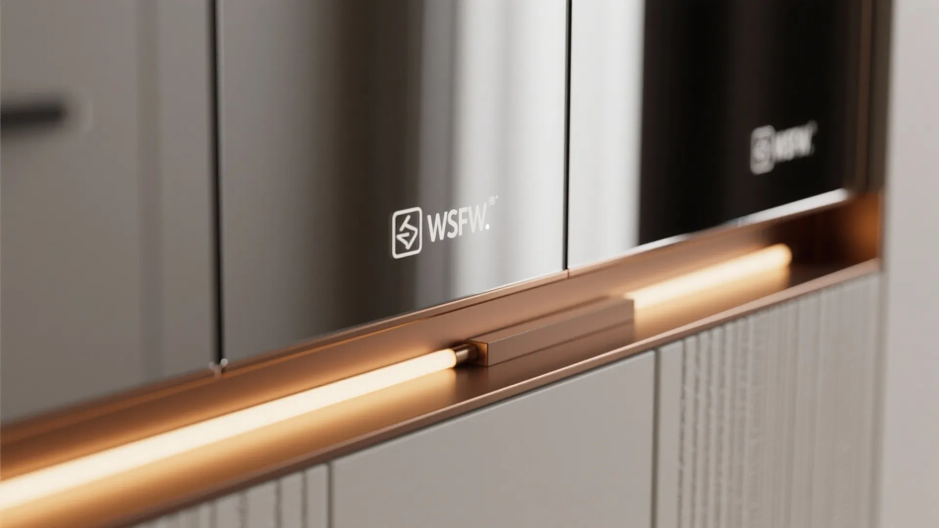 3) Mirrored Fronts with Integrated Lighting