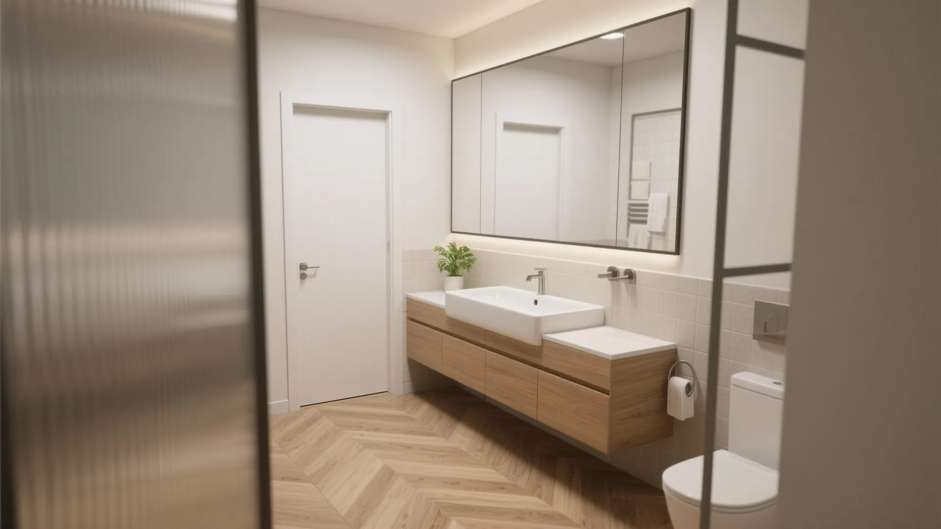 3. Use mirrors and continuous flooring for visual flow