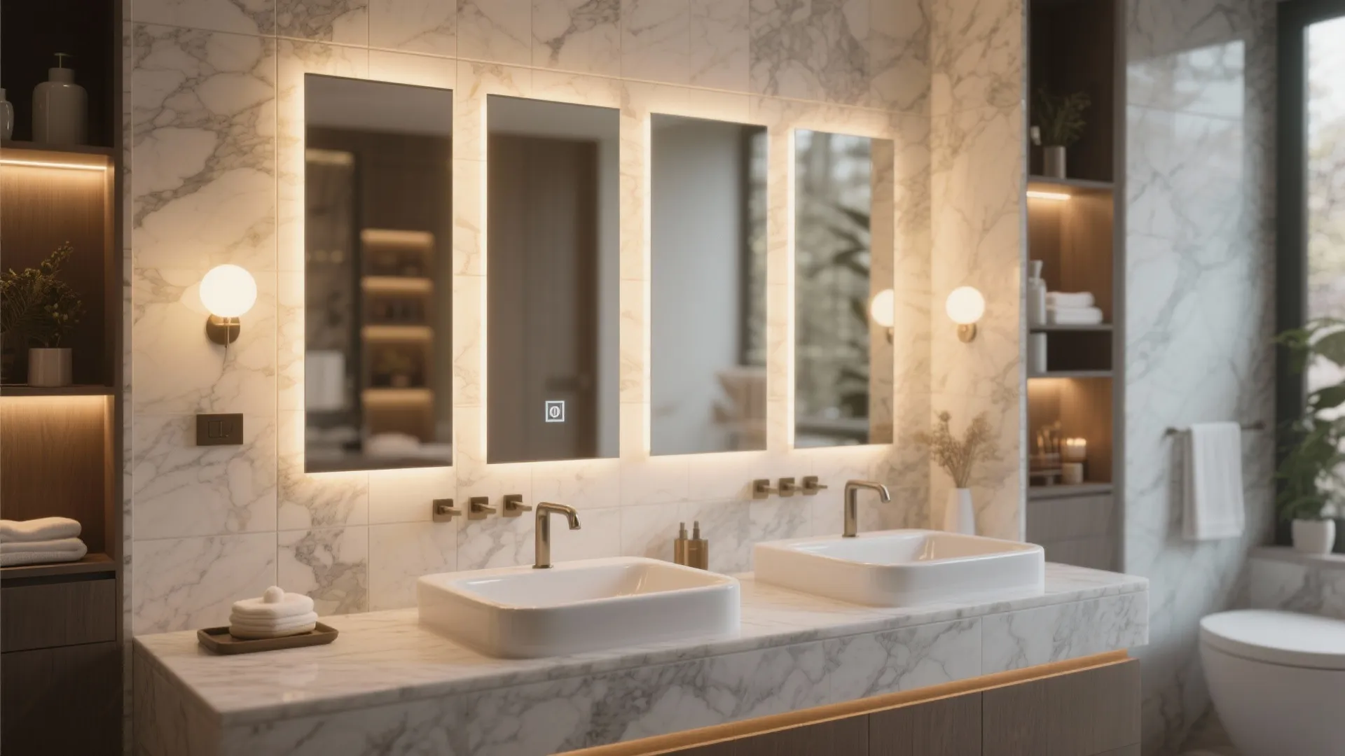 6. Frame the Mirror with Tile