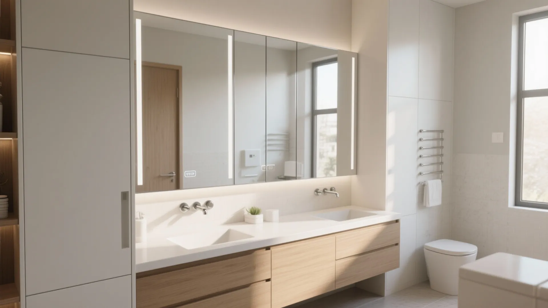 Mirror-front cabinets