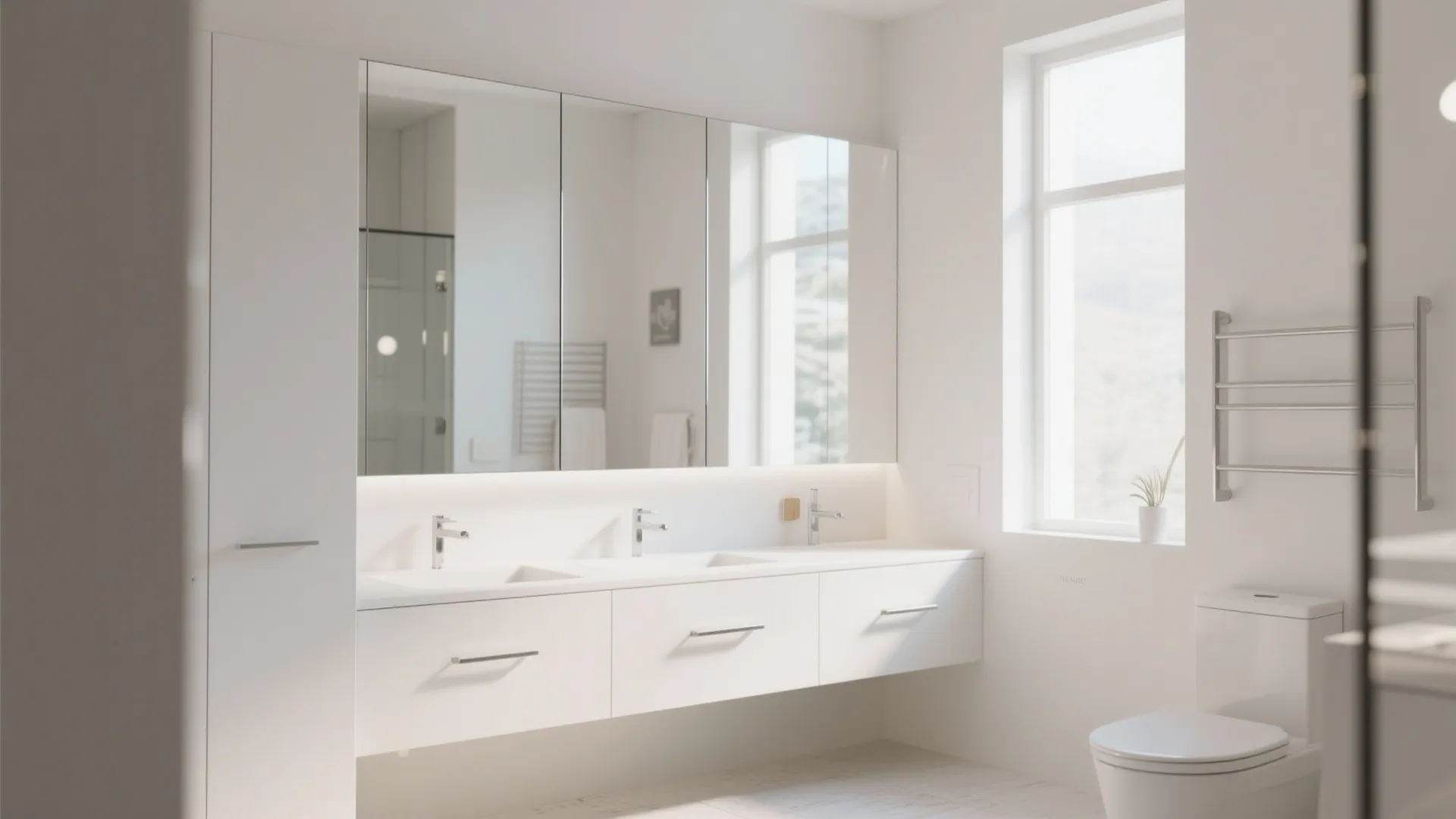 Mirror-front storage cabinet