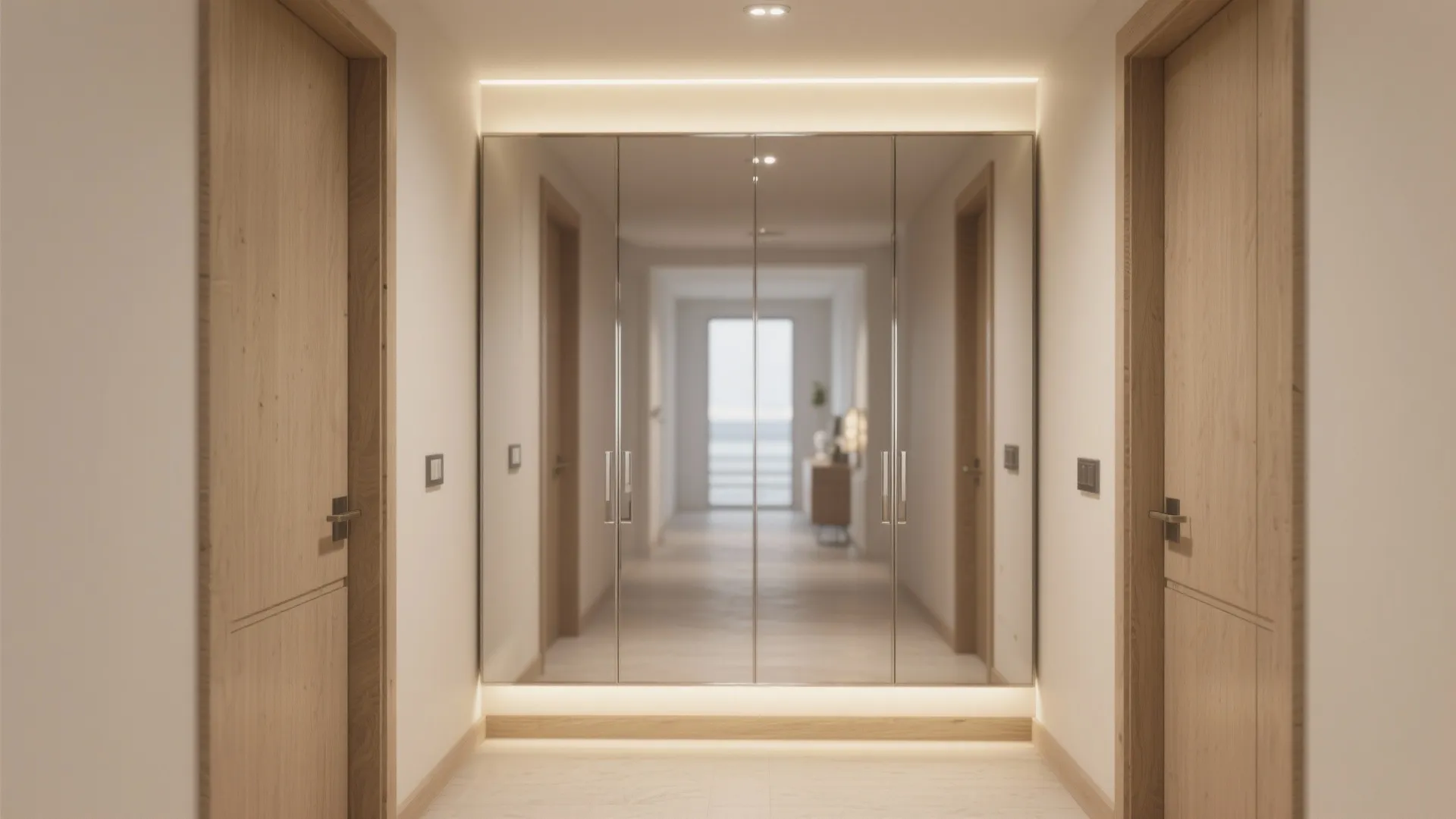 Mirror-front doors that double the light