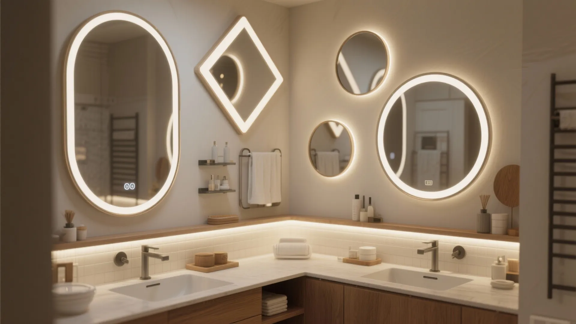 5. Mirror Gallery with Accent Lighting
