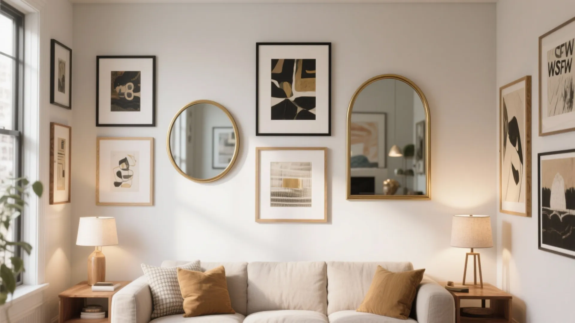 4) Layered Mirror Gallery—Curated, Not Cluttered