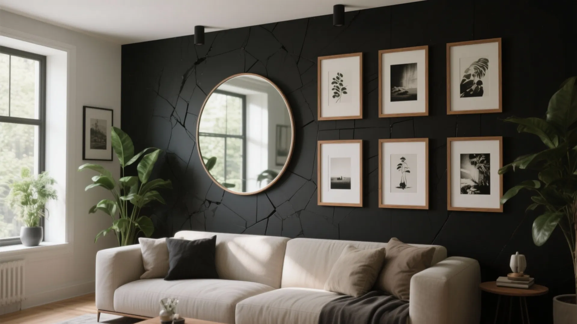 3. Use artwork and mirrors to break up the plane