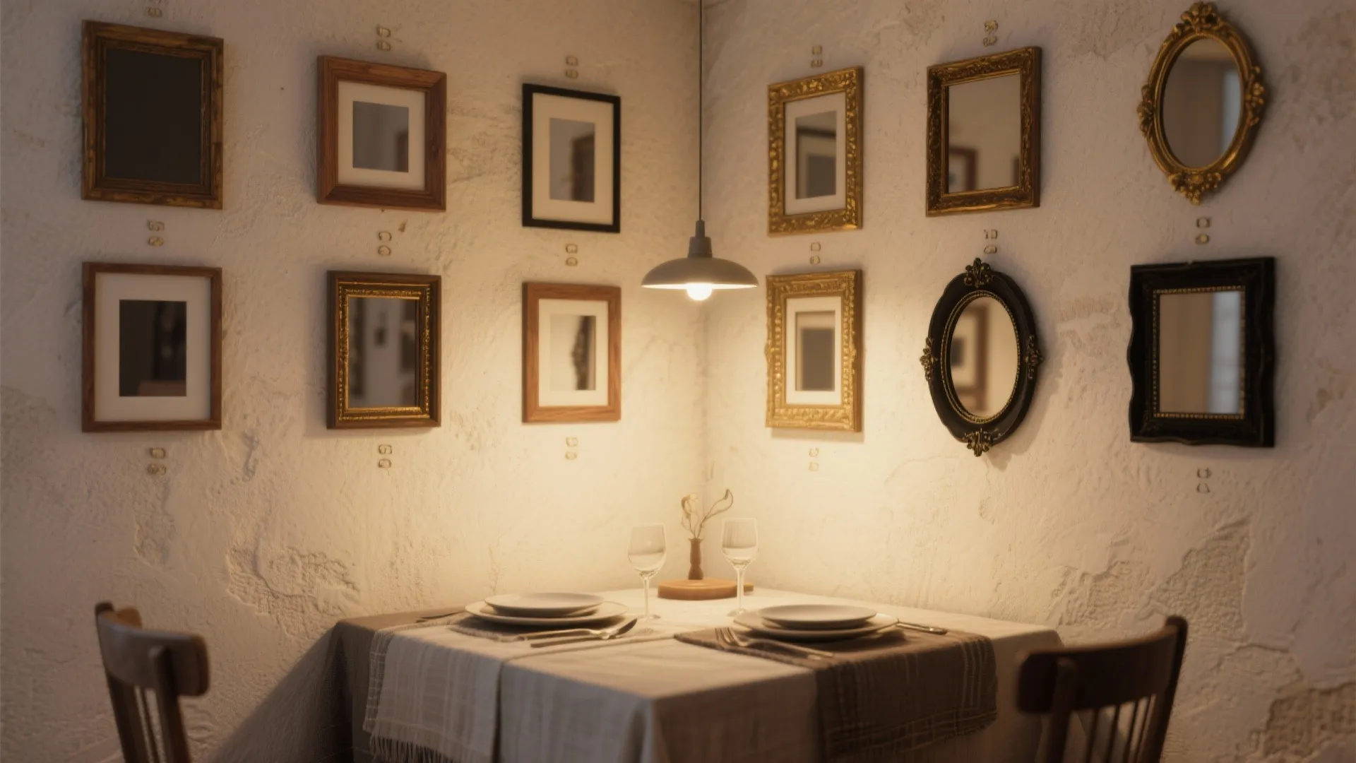 1. Gallery of small mirrors for texture