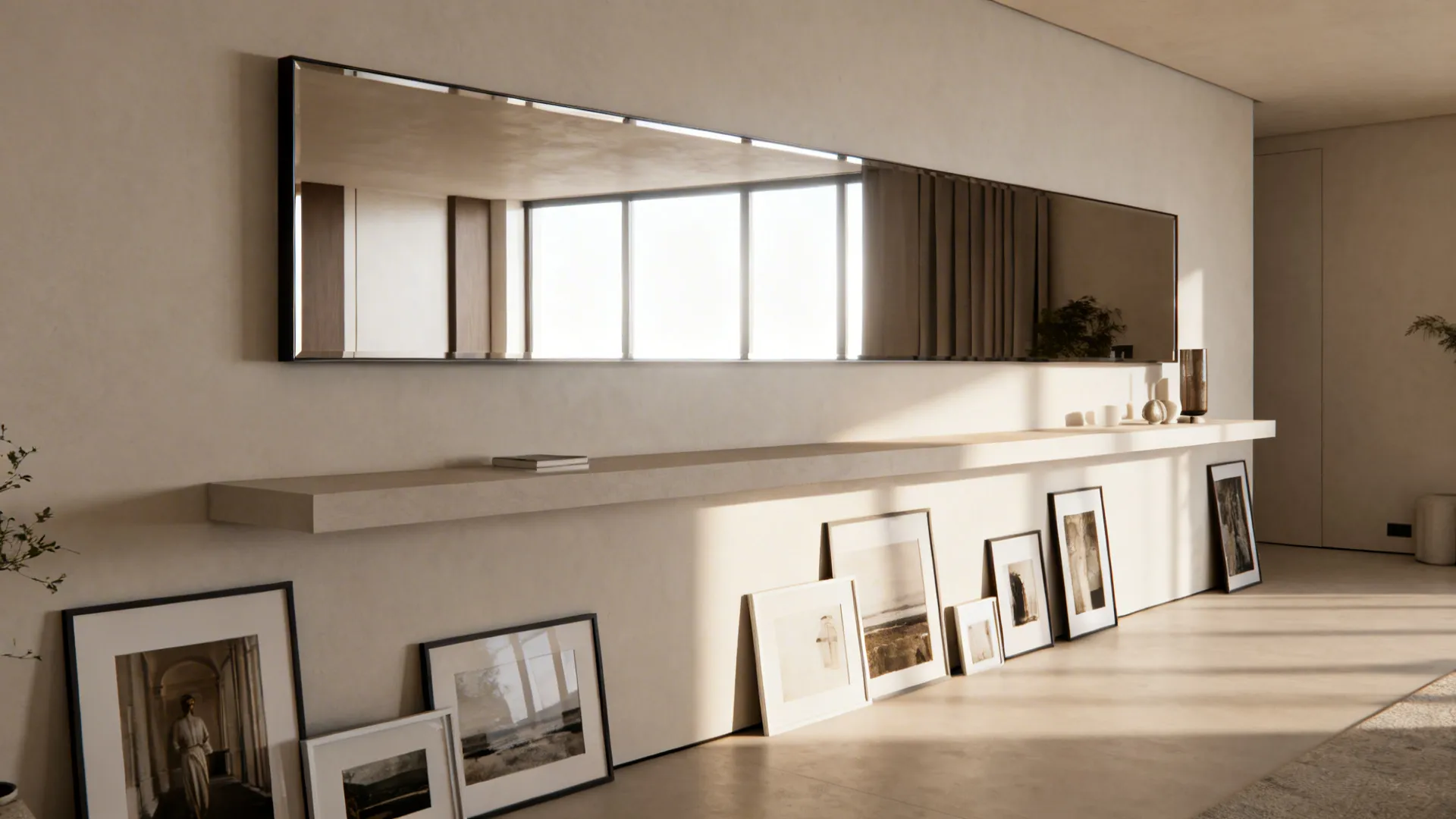 3. Mirror and art placement to change perceived width