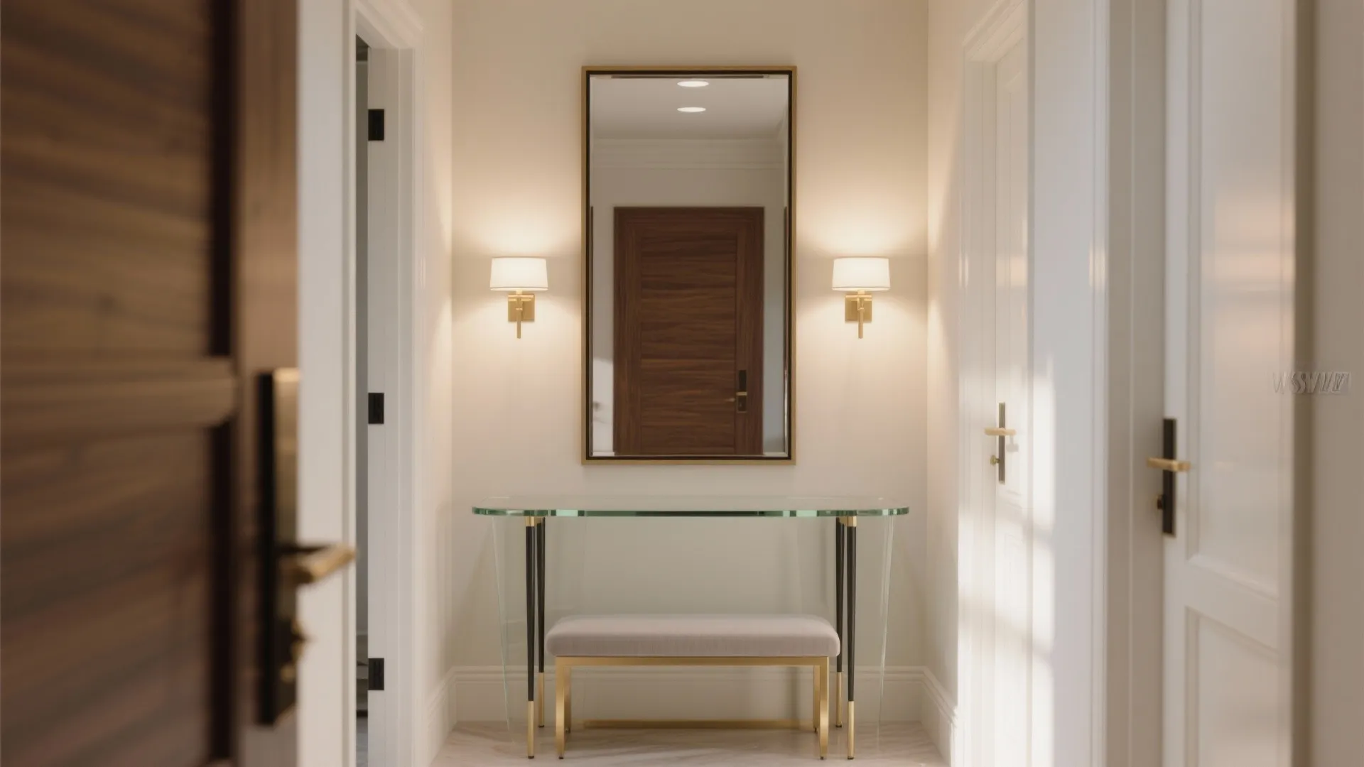 Mirrors and glass to expand light and sight lines