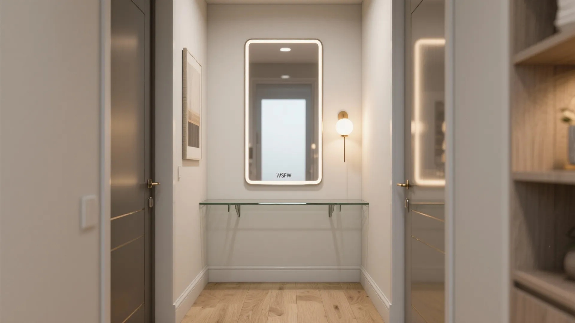 Glass accents and reflective surfaces