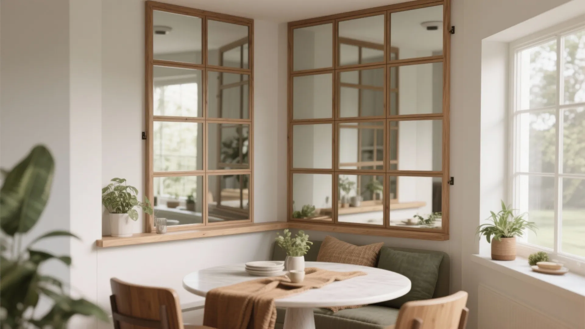 Mirror Grid with Timber Frames