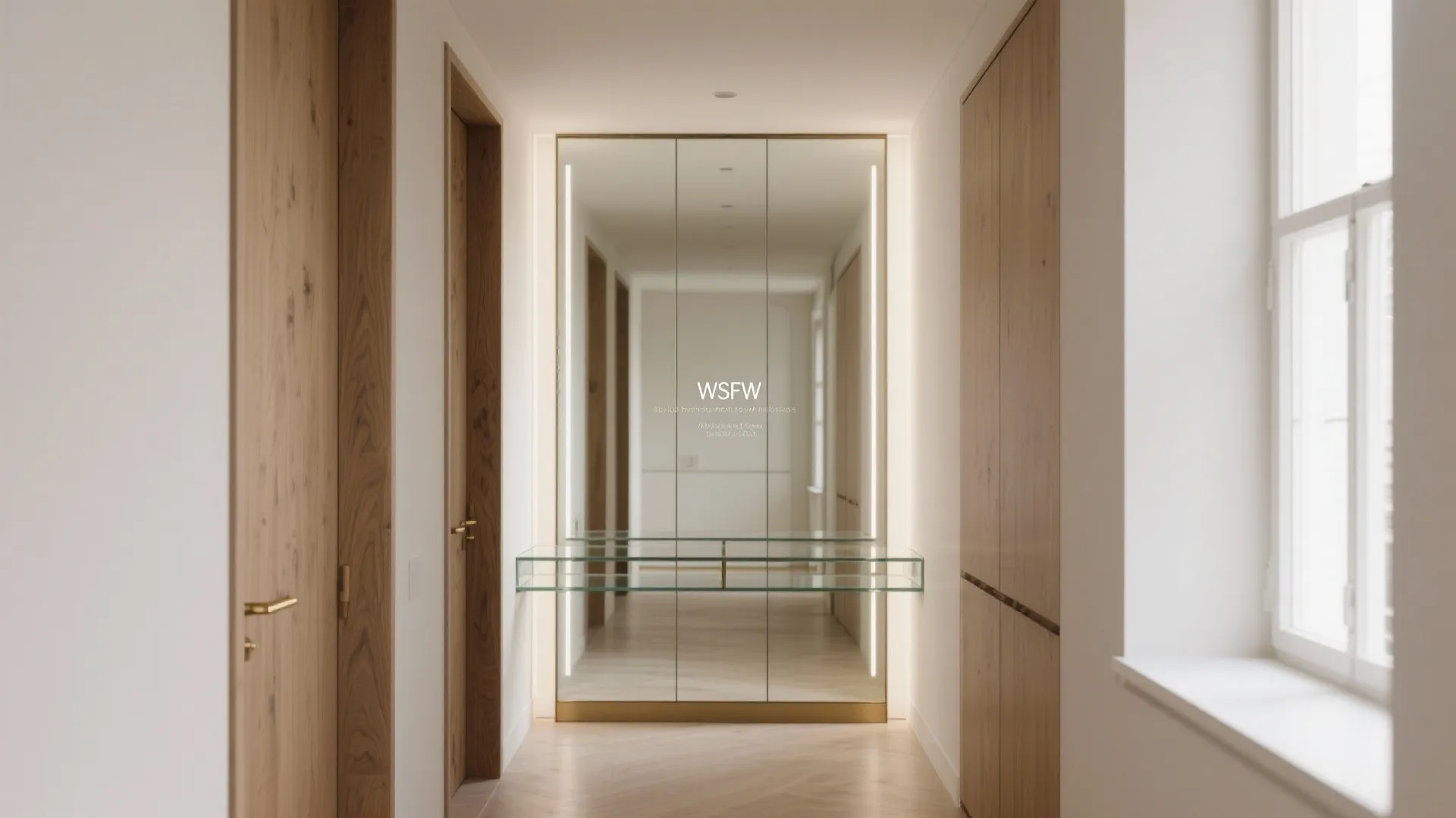 Glass and Mirror Panels for Bright, Airy Halls