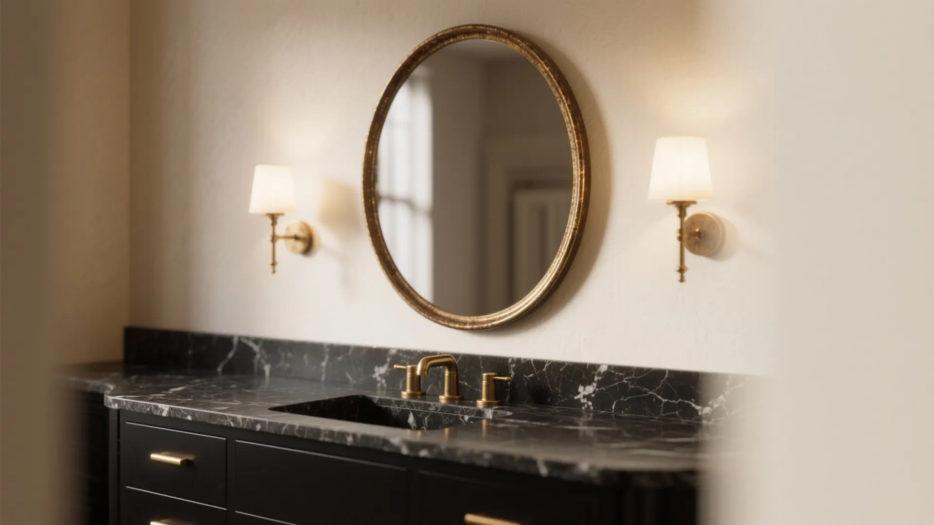4. Hardware and mirror choices soften the black