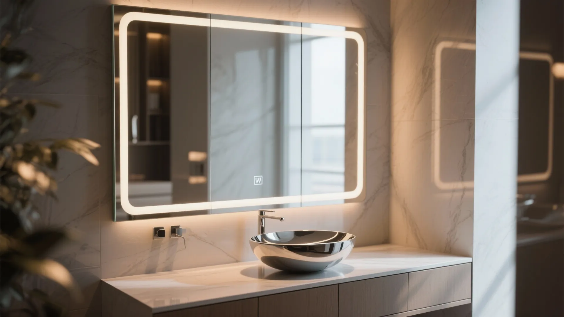 4. Vanity Mirror Combo with Integrated Basin