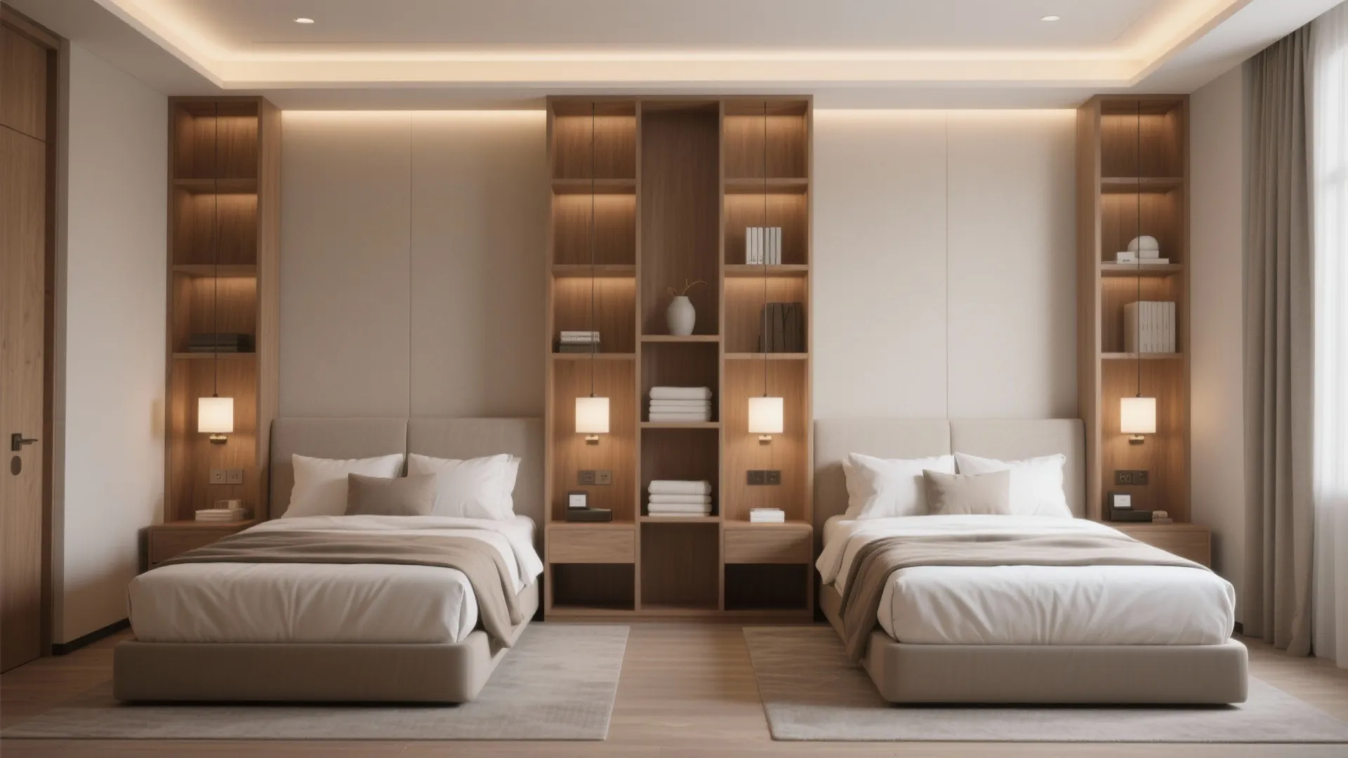 5. Mirror-symmetry layout with shared storage wall