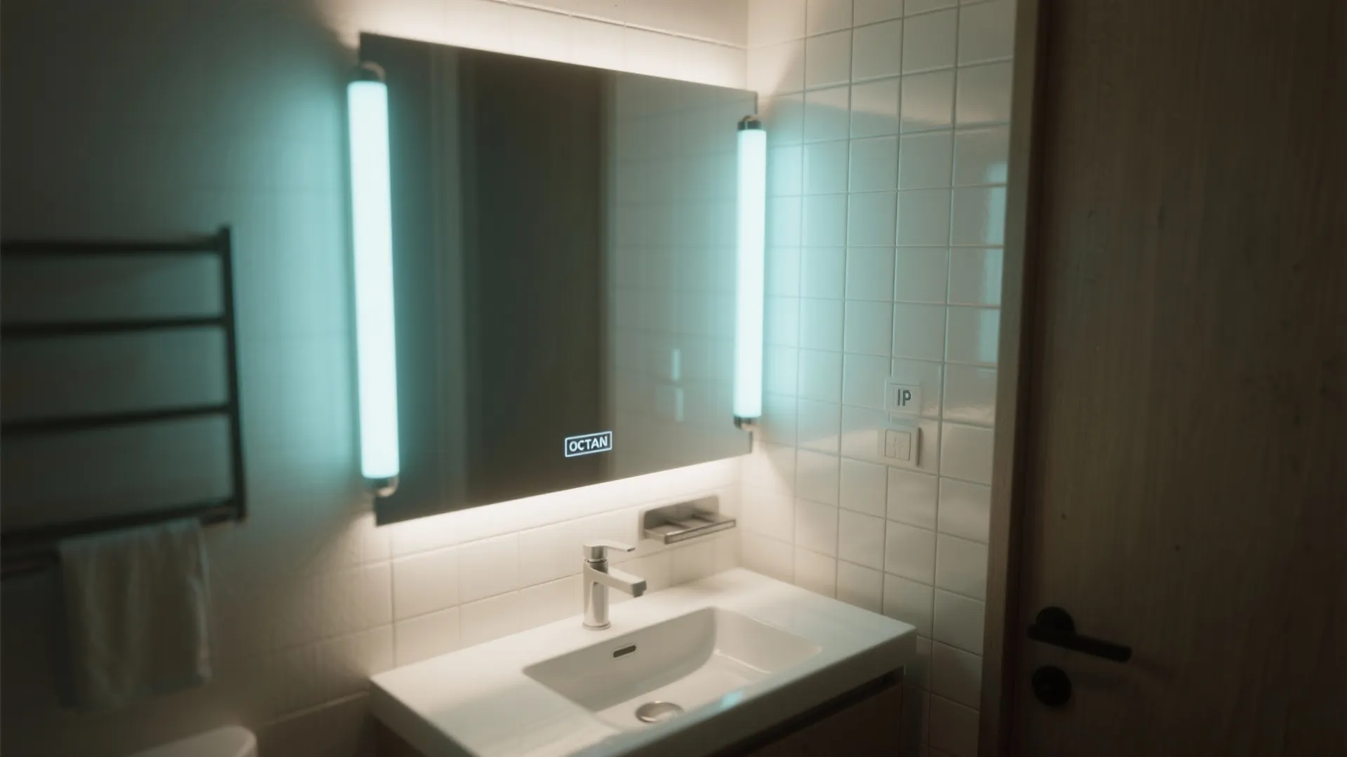 4. Mirror-mounted LED bars for compact bathrooms