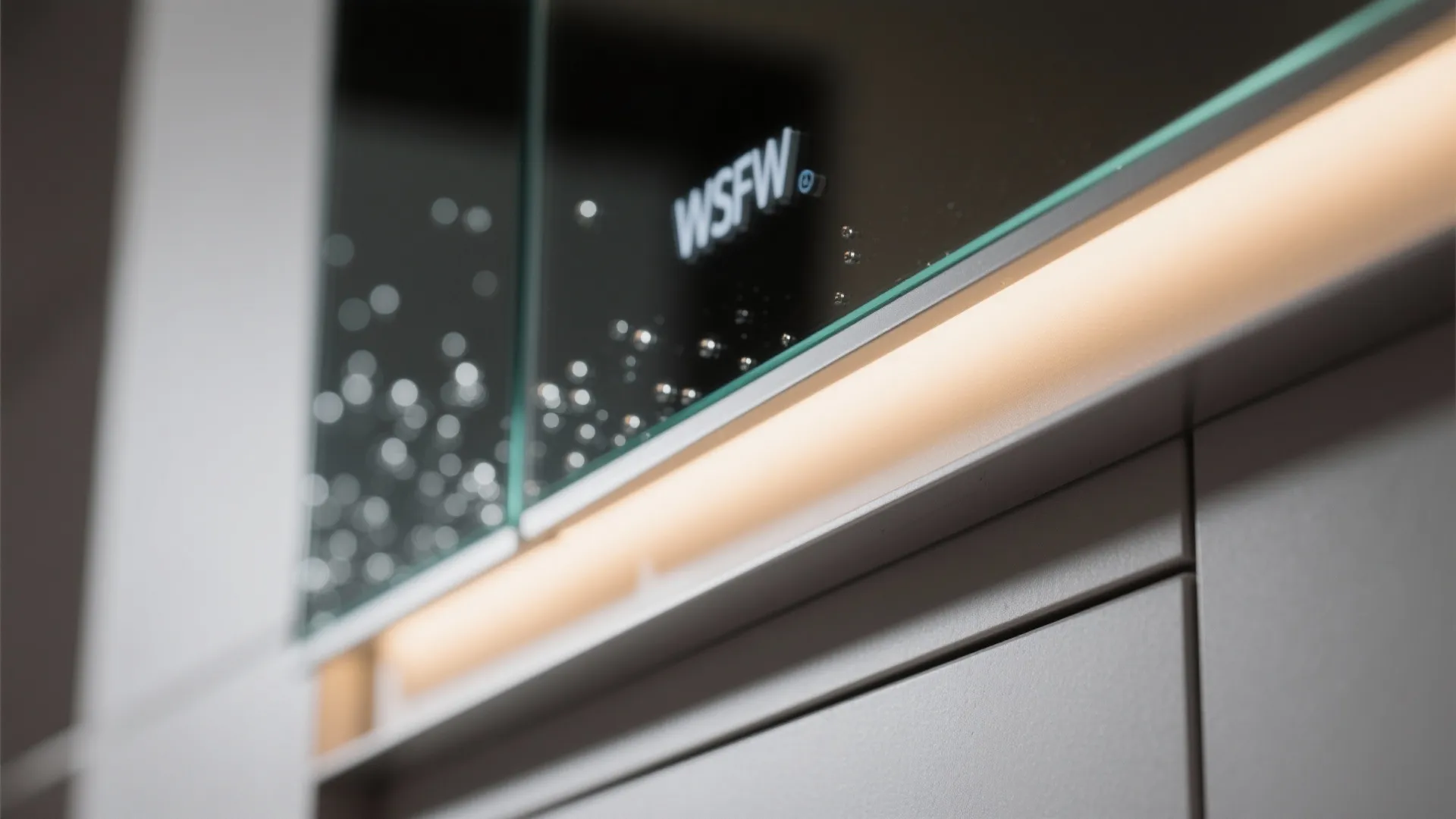 Frameless mirrored cabinet with integrated lighting