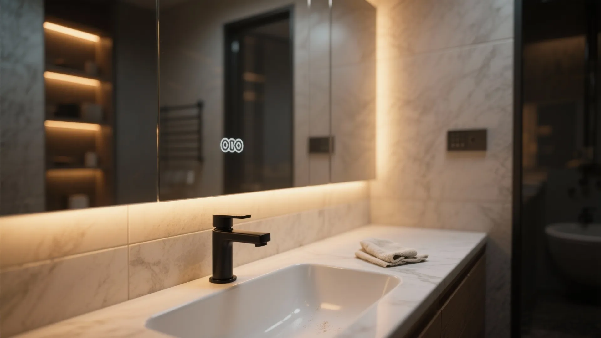 1. Mirror-led lighting to double perceived space