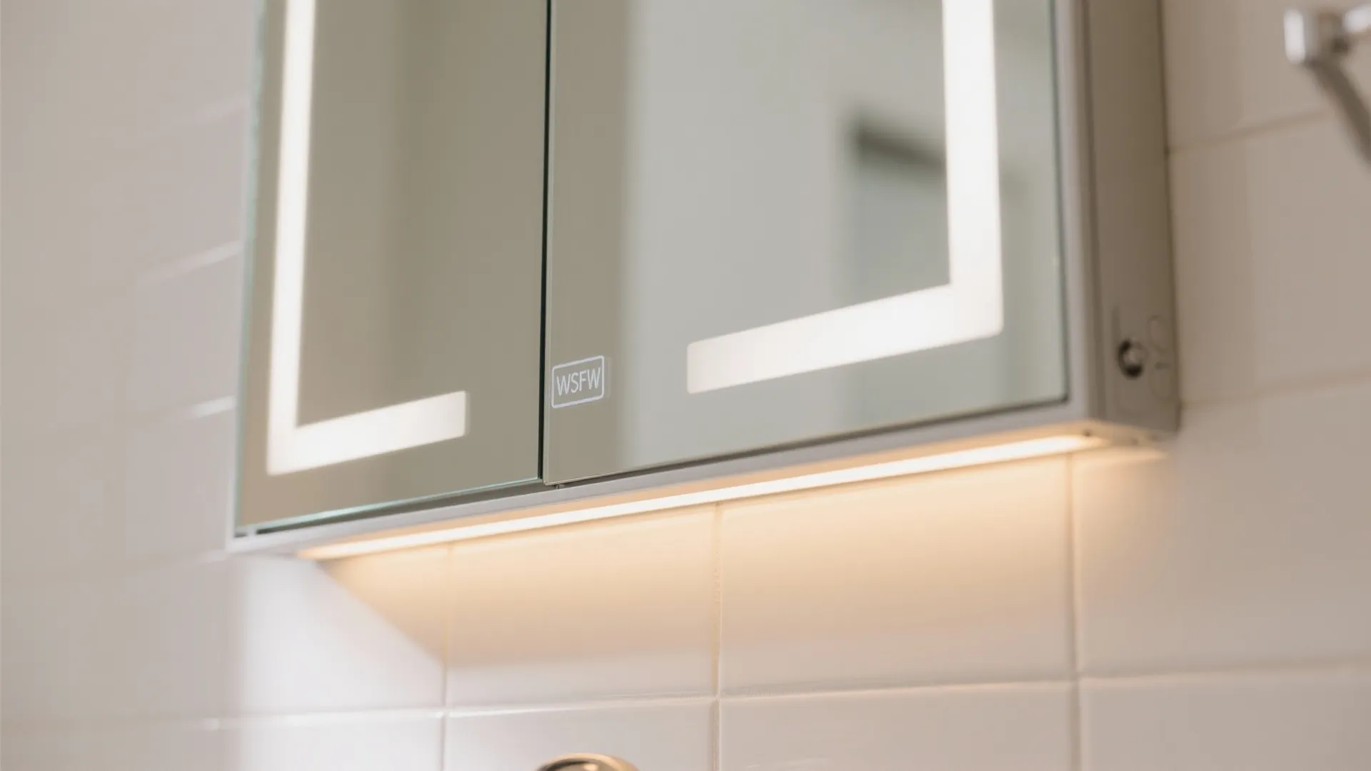 Mirrored Wall Cabinet With Integrated Lighting