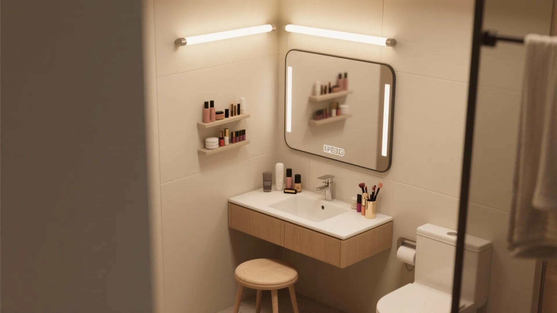 5. Mirror-mounted lights for makeup corners