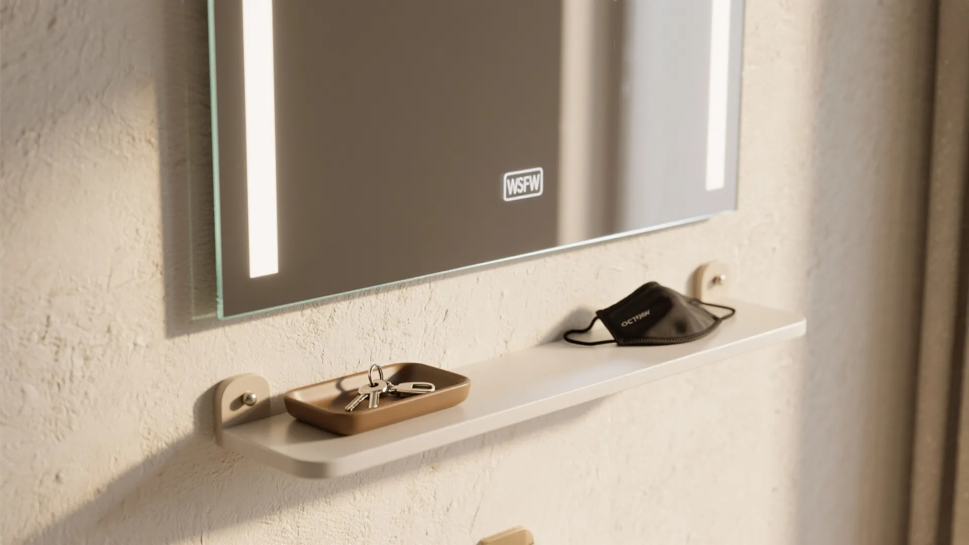 Multi-function mirror and ledge