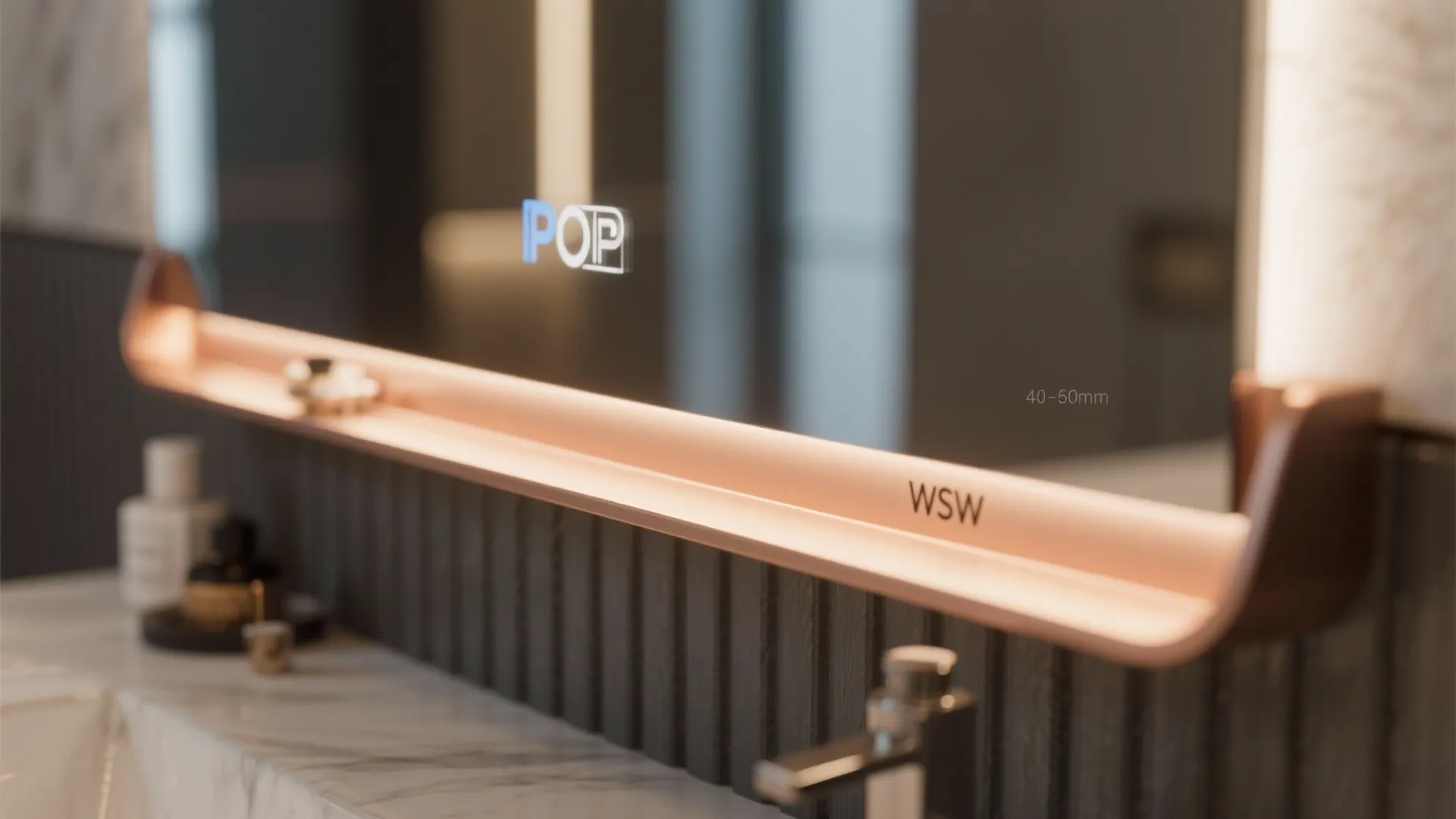 Mirrors, Light, and a POP Ledge That Doubles as a Shelf