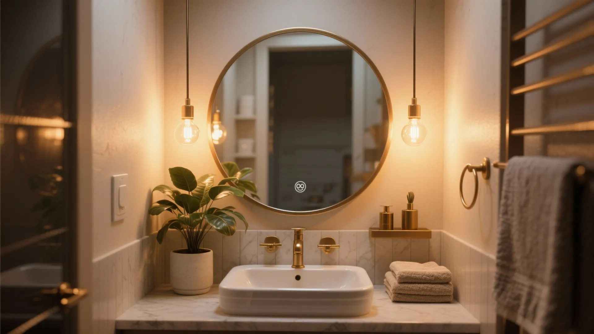 5. Light, Mirror, and Greenery Finishes