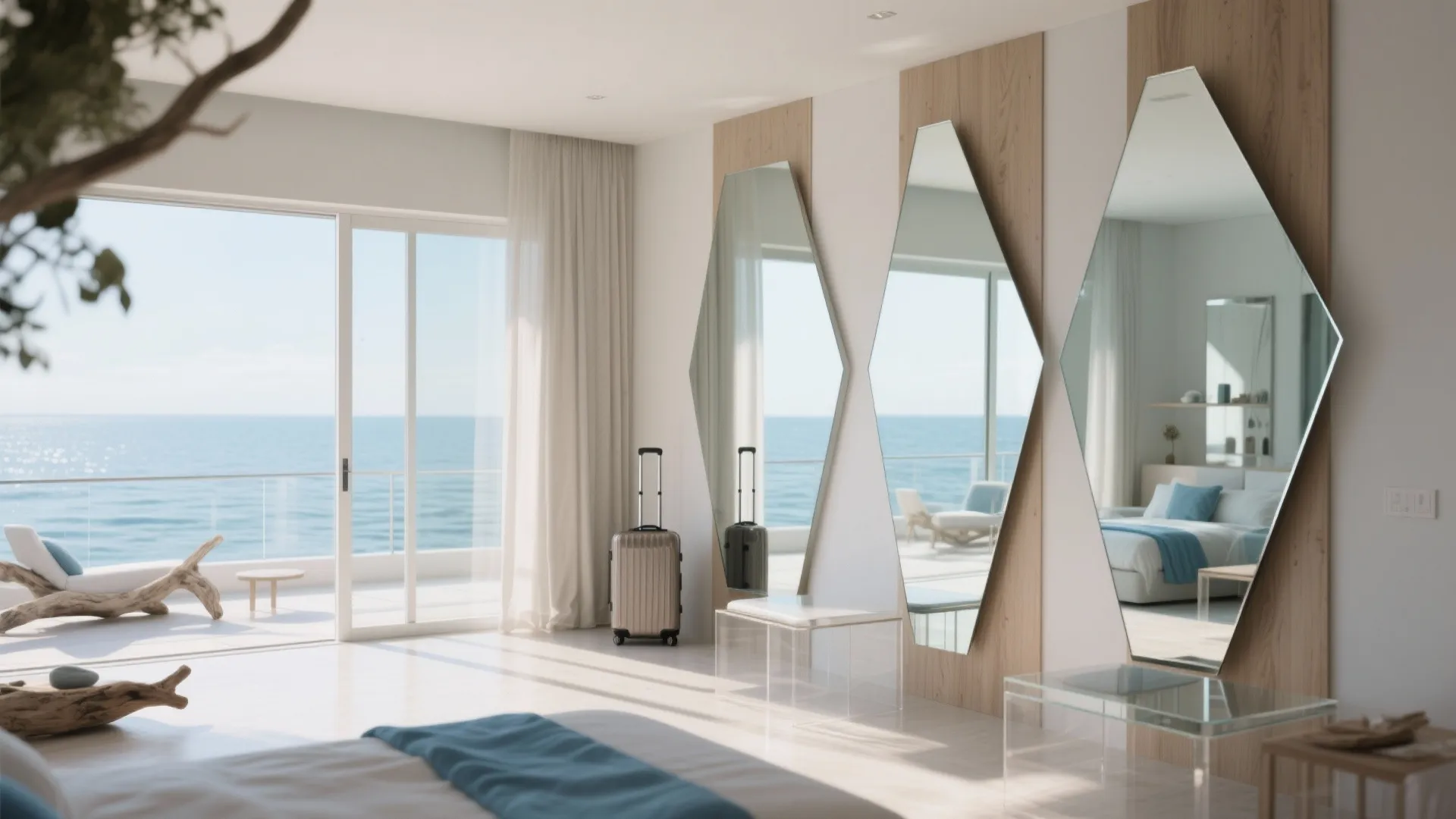 Sightline magic: mirrors and glass to borrow light