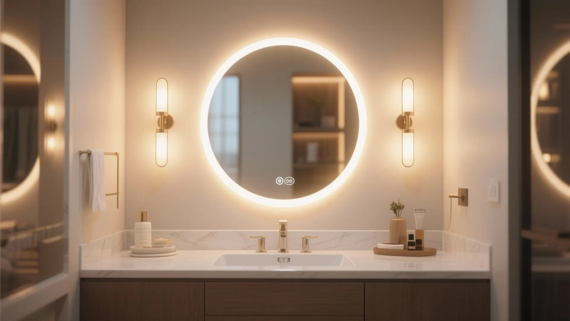 5. Mirror-and-light pairing for a 36 in white vanity